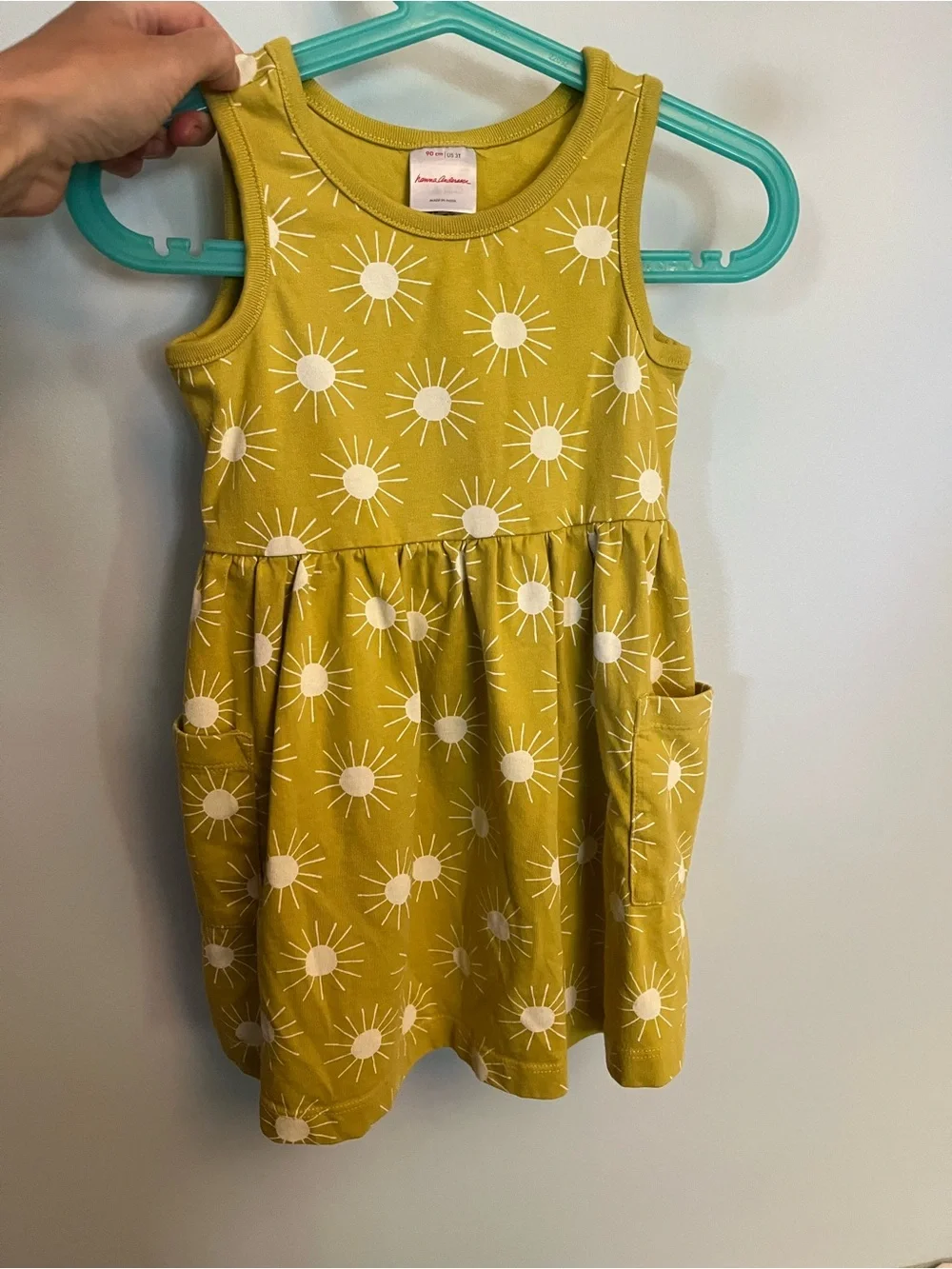 Hanna Andersson 3T Girls' Sunprint Sleeveless Dress - Mustard